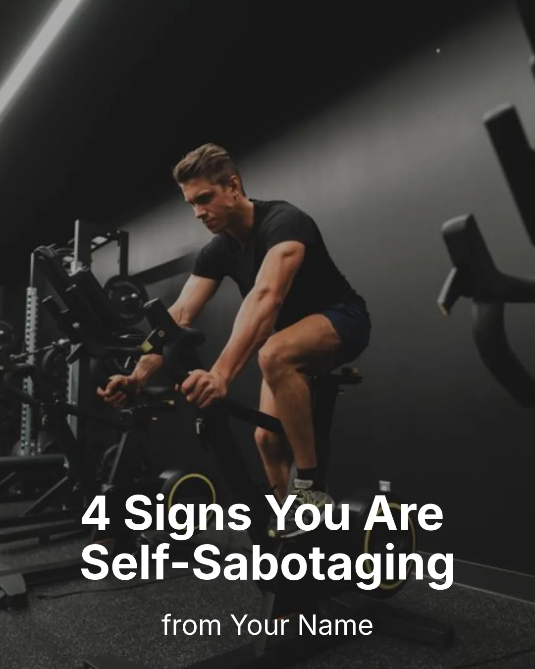 Free Minimal Clean Image LinkedIn Carousel Template slide 1: 4 Signs You Are Self-Sabotaging from Your Name
